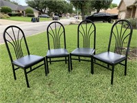 Mid Cetury Style, 4 Metal High Back Chairs, AS IS