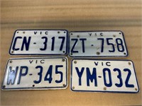Four Vintage Australian Motorcycle Plates