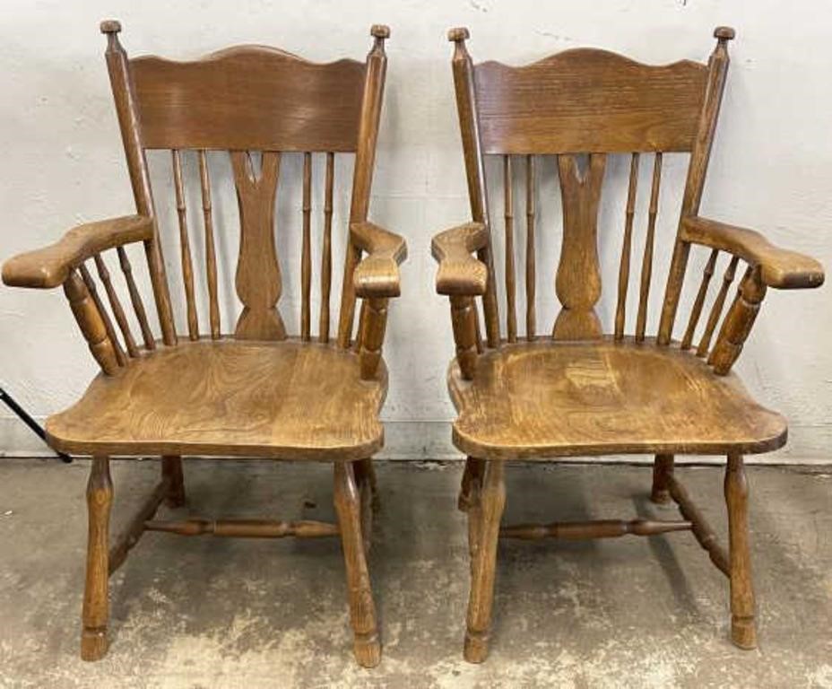 Vintage Wooden Dining Captains Chairs