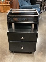 Glass top pedicure cart