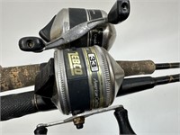 Two Rod and Reel Fishing Poles One Zebco 33