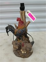 Resin rooster and hen lamp