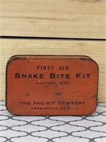 Tin First aid snakebite kit vintage