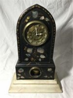 Gothic Style Clock on Solid Marble Base