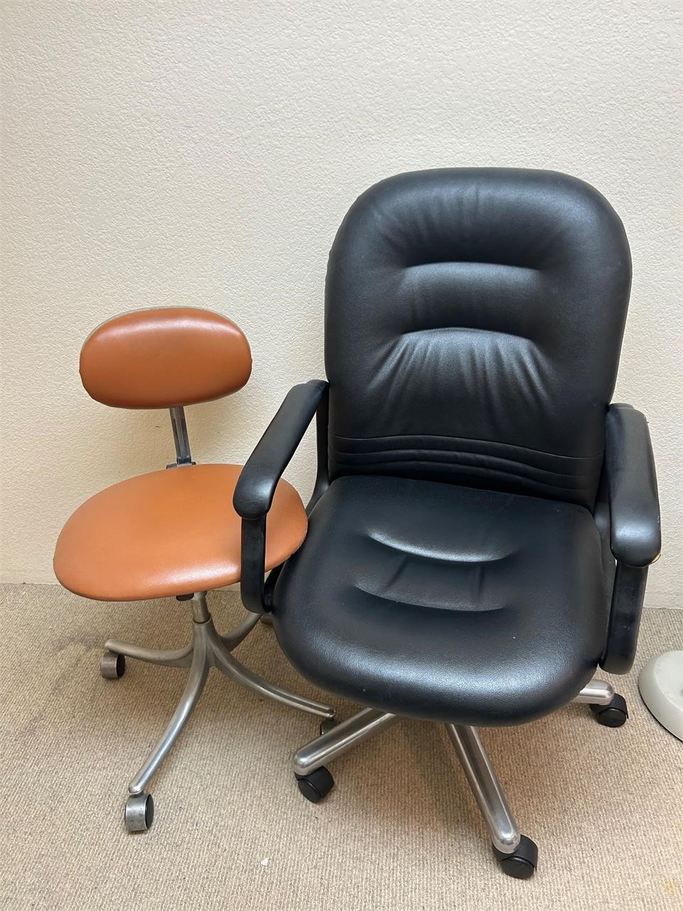 2 Faux Leather Office Chairs