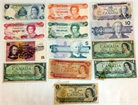 British Queen Currency - Canada, Bahamas, Cayman