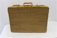 Wicker/Woven Suitcase with Lock