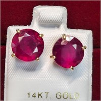 $1490 14K  Natural Ruby-Glass Composite(8.2ct) Ear