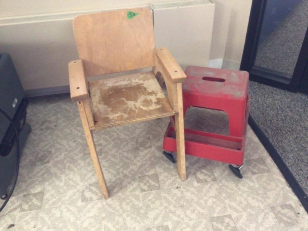 small chair and step stool