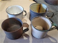 Lot Of 4 Tin Cups