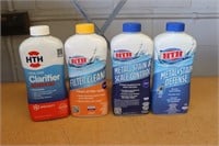 Four 1 qt bottles of HTH Pool Chemicals $80 Retail