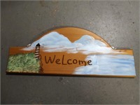 Wooden Beach Welcome Sign -10" x 24" - Ready to