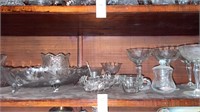 Clear glass - variety of pieces - shelf lot