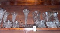 Clear glass - variety of pieces - shelf lot