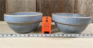 Antique Blue Stoneware Bowls