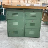 Wood Work Table w/ Storage Cabinet as Base