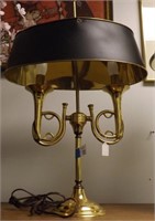 Chapman Hunting Double Horn Brass Lamp