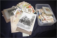 Box of antique / vintage ephemera & photos