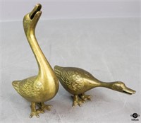 Brass Geese Figurines / 2 pc