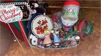 Christmas items, Angels, lights, trays, signs,