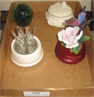 3 Music Boxes & Irish Paperweight