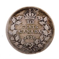 Canada 1916 Sterling Silver Ten Cents