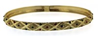 10kt Gold Ruby-Emerald-Sapphire Cuff Bracelet