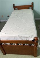Vintage Solid Wood Twin Bed W/ Drawers