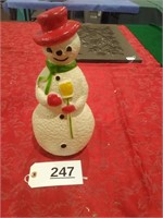 Dimpled Snowman Blow Mold - About 14\" tall