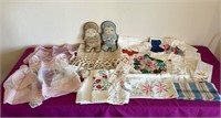 Unfinished Quilt, Vintage Napkins & Linens ++