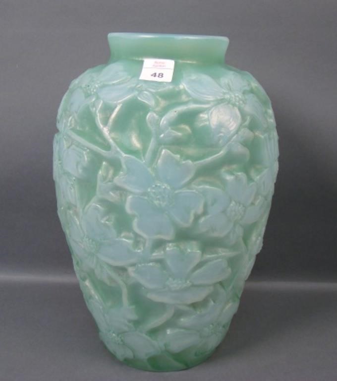 Consol. Green Cased #2787 Dogwood Vase.
