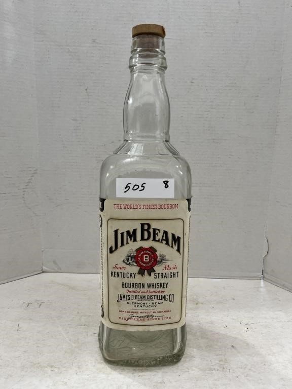 One Gallon Jim Beam Glass Bottle with Cork