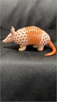 Herend, Armadillo, Rust and gold, 3" L x 1.5" H,