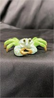 Herend, Ghost Crab, green and gold, 3.5" W x 1" H,