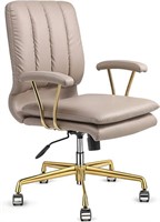 LEAGOO PU-Padded Office Desk Chair, 130° Tiltable