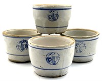 (4) Antique Chinese Salt Glazed Rice Bowls