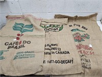 3 Burlap Coffee Bean Adv Bags