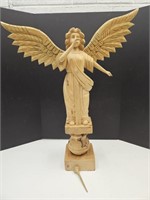 Large Wood Carved Angel needs Trumpet  27 x 30"