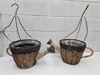 2 Flower Basket "water cans"