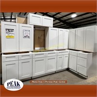 36" 11 PC Artic Polar White Kitchen Cabinet CRN