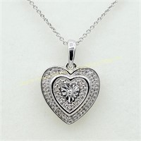 Sterling silver diamond 0.10cts pendant with