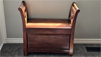 Solid Wood Hallway Bench With Storage