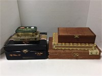 4 Cigar Boxes And 2 Cigarette Tins