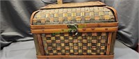 Brass and Wicker treasure  dresser trunk