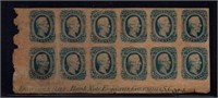 US - CSA#12, PLATE BLOCK OF 12 MINT -  SCV: $425.