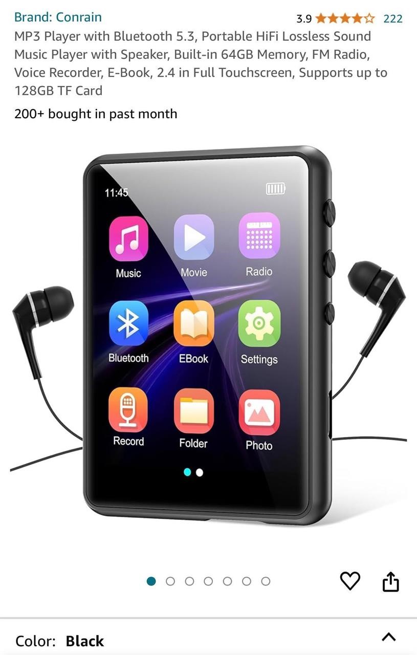 MP3 Player with Bluetooth 5.3
