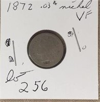 1872 Three Cent Nickel-VF