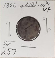 1866 Shield Nickel-VF