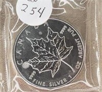 1989 $5 Canada 1 ounce 0.9999 Silver