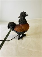 Amber Glass ceramic rooster lamp